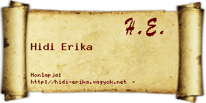 Hidi Erika névjegykártya